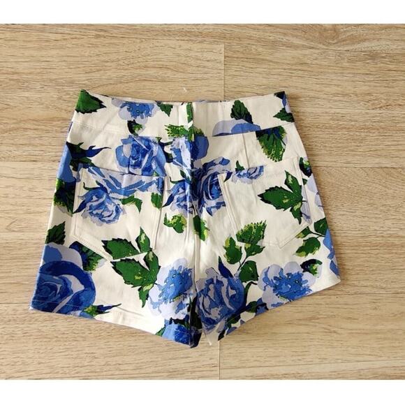 NWOT Flying Tomato Floral Shorts Blue Flowers Sz S High Rise - Picture 4 of 5